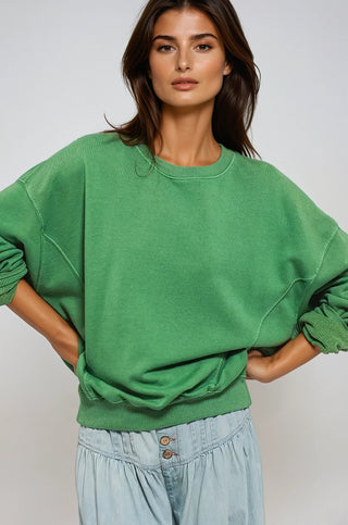 Vintage Comfort Oversized Crewneck Sweatshirt (Organic Cotton) - Fitkitty Culture Athleisure Wear, Yoga Wear &  Women's Clothing