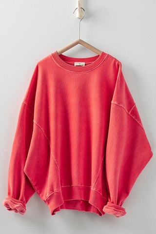 Organic Cotton Crew Neck Comfort Washed Sweatshirt - Fitkitty Culture Athleisure Wear, Yoga Wear &  Women's Clothing