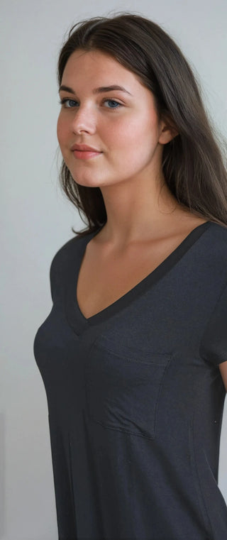 Deep V-Neck Pocket Tee, Clothing, Fitkitty Culture Athleisure Wear, Yoga Wear & Leggings, Fitkitty Culture Athleisure Wear, Yoga Wear &  Women's Clothing