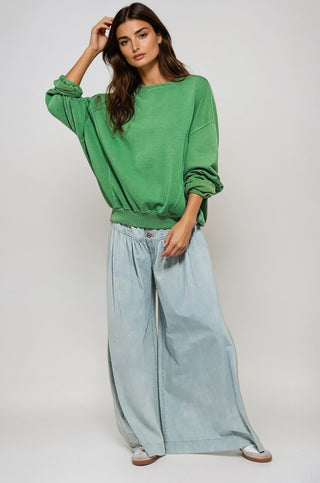 Vintage Comfort Oversized Crewneck Sweatshirt (Organic Cotton) - Fitkitty Culture Athleisure Wear, Yoga Wear &  Women's Clothing