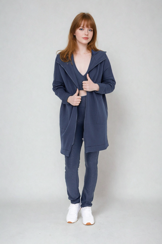 Cozy Comfort  Zip Up Hoodie Jacket  Teal Navy, Clothing, Mono B, Fitkitty Culture Athleisure Wear, Yoga Wear & Leggings