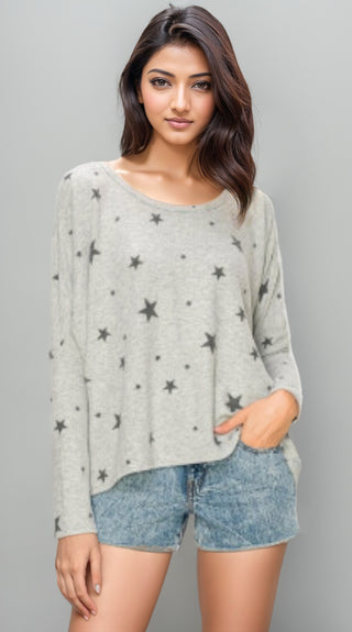 Celestial Comfort Starry Top by FitKitty Culture™, Clothing, Fitkitty Culture Athleisure Wear, Yoga Wear & Leggings, Fitkitty Culture Athleisure Wear, Yoga Wear & Leggings