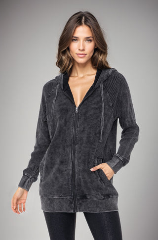 Oversized Waffle Knit Zip-Up Hoodie, Clothing, Fit Kitty, Fitkitty Culture Athleisure Wear, Yoga Wear & Leggings