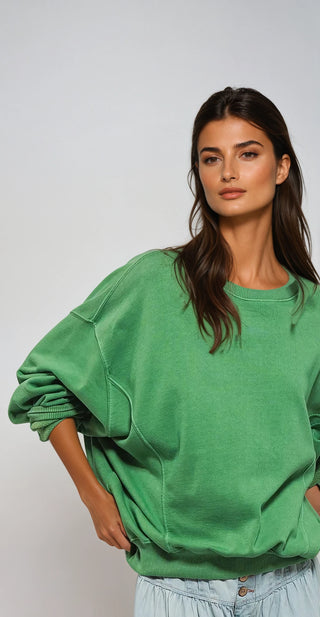 Vintage Comfort Oversized Crewneck Sweatshirt (Organic Cotton) - Fitkitty Culture Athleisure Wear, Yoga Wear &  Women's Clothing