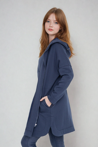 Cozy Comfort  Zip Up Hoodie Jacket  Teal Navy, Clothing, Mono B, Fitkitty Culture Athleisure Wear, Yoga Wear &  Women's Clothing