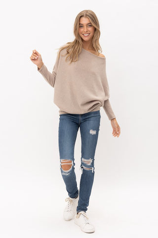 Brushed Rib Knit High Low Top, Shirt, Fitkitty Culture, Fitkitty Culture
