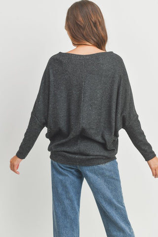 Brushed Rib Knit High Low Top, Shirt, Fitkitty Culture, Fitkitty Culture
