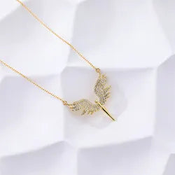 Celestial Guardian Angel Wing Necklace, necklace, Fitkitty Culture, Fitkitty Culture