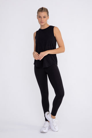 Sheer Striped Mesh Active Tank with Cut-Out Back, Tank Top, Fitkitty Culture, Fitkitty Culture