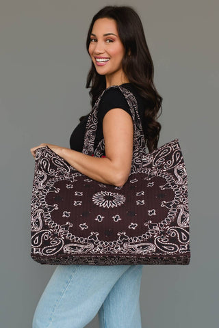 Brown Bandana Weekend Tote – alternate product view 3