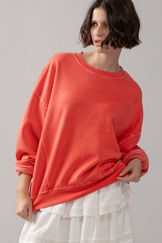 Organic Cotton Crew Neck Comfort Washed Sweatshirt