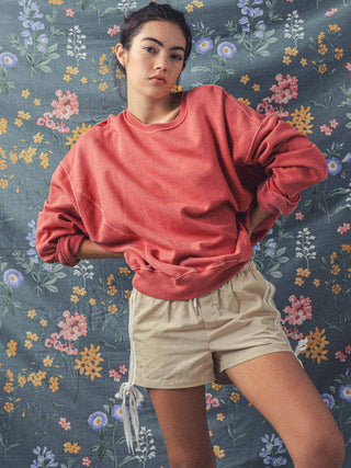 Organic Cotton Crew Neck Comfort Washed Sweatshirt