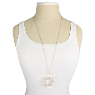 Crystal Sunburst Long Pendant Necklace – alternate product view 3