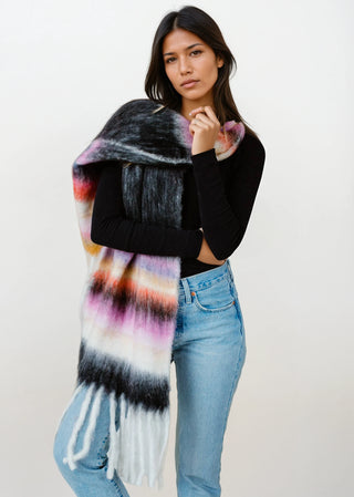 Cozy Striped Long Fringe Scarf - Fitkitty Culture Athleisure Wear, Yoga Wear &  Women's Clothing