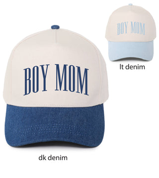 BOY MOM Embroidery Two Tone 5 Panel Cap - Fitkitty Culture Athleisure Wear, Yoga Wear &  Women's Clothing