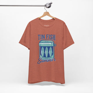 Tin Fish Summer Tee | Retro Coastal, Hand-Drawn Beach Graphic