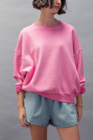 Organic Cotton Crew Neck Comfort Washed Sweatshirt