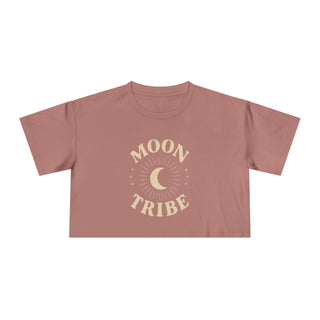 Moon Tribe Crop Tee — Celestial Women's Graphic Shirt