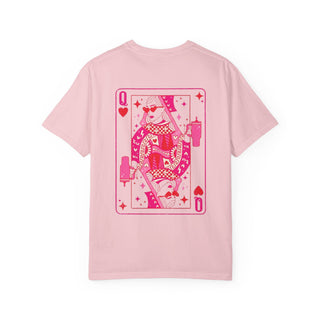 Queen of Hearts Graphic T-Shirt — Playful Card Tee (Pink Card Design) - Fitkitty Culture Athleisure Wear, Yoga Wear &  Women's Clothing