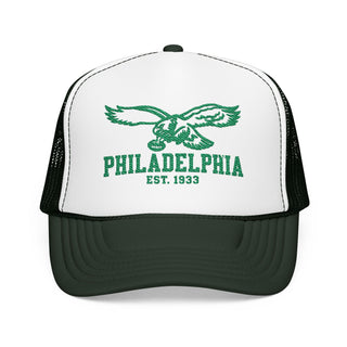 Philadelphia Eagle Trucker Hat - Vintage Green Foam Cap (Est. 1933)