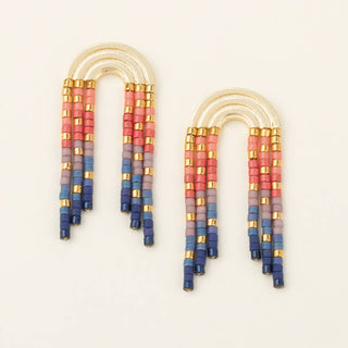 Chromacolor Miyuki Rainbow Fringe Earring - Multi/Gold - Fitkitty Culture Athleisure Wear, Yoga Wear &  Women's Clothing