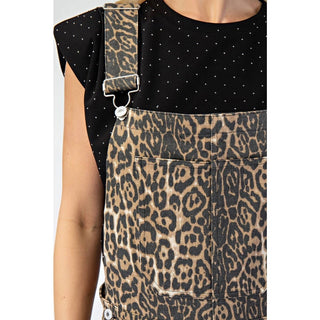 The Wild One Leopard Denim Overalls