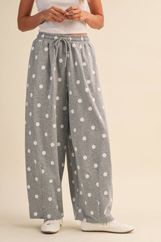 Polka Dot Barrel Leg Sweatpants | Fitkitty Culture®