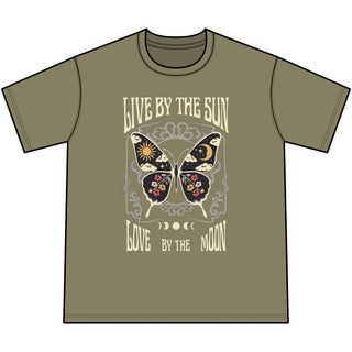Live by the Sun, Love by the Moon Butterfly T-Shirt, view 3 | Fitkitty Culture®