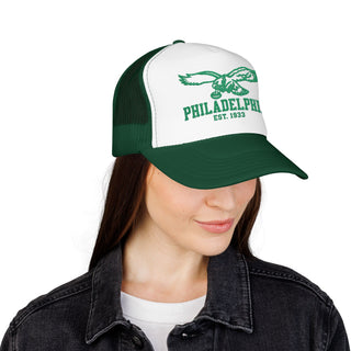 Philadelphia Eagle Trucker Hat - Vintage Green Foam Cap (Est. 1933)