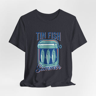 Tin Fish Summer Tee | Retro Coastal, Hand-Drawn Beach Graphic