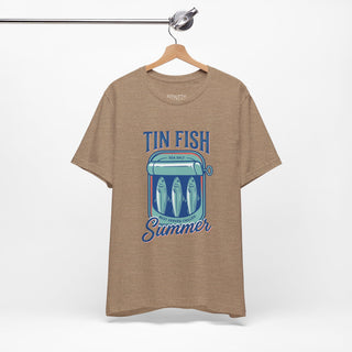 Tin Fish Summer Tee | Retro Coastal, Hand-Drawn Beach Graphic