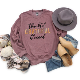 Thankful Grateful Blessed Plaid Sweatshirt, , Olive and Ivory Wholesale, Fitkitty Culture Athleisure Wear, Yoga Wear & Leggings