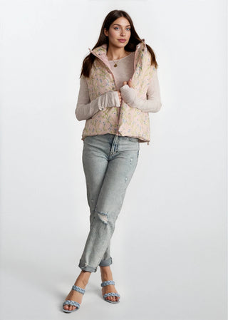 Light Pink Floral Puffer Vest - Fitkitty Culture Athleisure Wear, Yoga Wear &  Women's Clothing