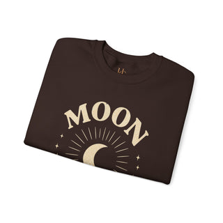 Moon Tribe Crewneck Sweatshirt — Celestial Moon Graphic Pullover - Jewel Tones