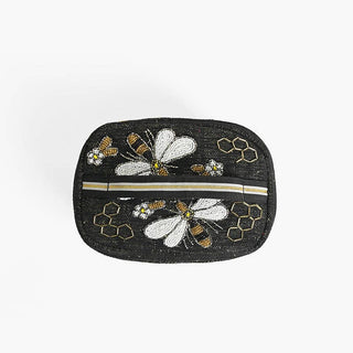 Bee Brave Embellished Travel Makeup Bag – Handcrafted Luxe