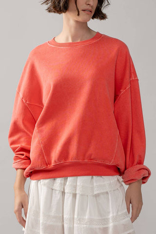 Organic Cotton Crew Neck Comfort Washed Sweatshirt