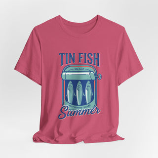 Tin Fish Summer Tee | Retro Coastal, Hand-Drawn Beach Graphic
