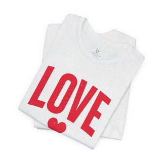 LOVE Heart Graphic Tee in white with red lettering, product view 12
