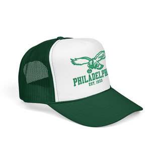 Philadelphia Eagle Trucker Hat - Vintage Green Foam Cap (Est. 1933)
