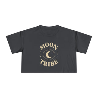 Moon Tribe Crop Tee — Celestial Women's Graphic Shirt