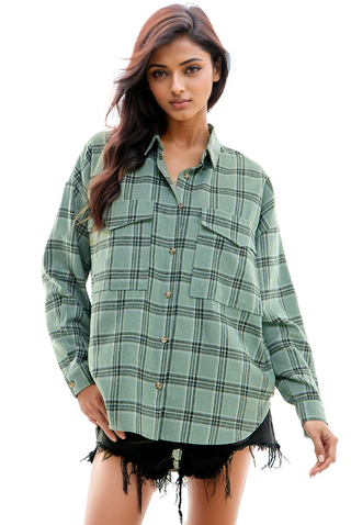 Plaid Serenity Shirt by FitKitty Culture™, Shirt, Fitkitty Culture Athleisure Wear, Yoga Wear & Leggings, Fitkitty Culture Athleisure Wear, Yoga Wear & Leggings
