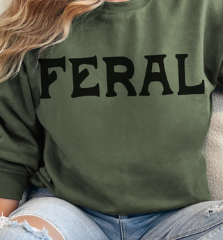 Feral Sweatshirt – Cozy Fleece-Lined Pullover for Wild Souls