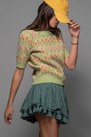 Retro Bloom Knit Sweater