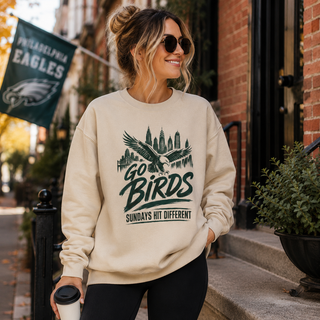 GO BIRDS — Sundays Hit Different Crewneck Sweatshirt