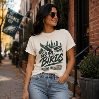 Go Birds T-Shirt, Sundays Hit Different Philly Game Day Tee