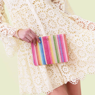 Bracelet Pouch - Bright Raffia Clutch Bag - Fitkitty Culture Athleisure Wear, Yoga Wear &  Women's Clothing