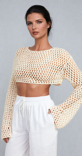 Cropped Crochet Top, , Emory Park, Fitkitty Culture Athleisure Wear, Yoga Wear & Leggings