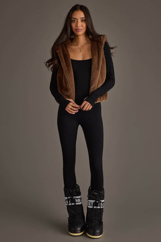 Brown Faux Fur Vest - Fitkitty Culture Athleisure Wear, Yoga Wear &  Women's Clothing