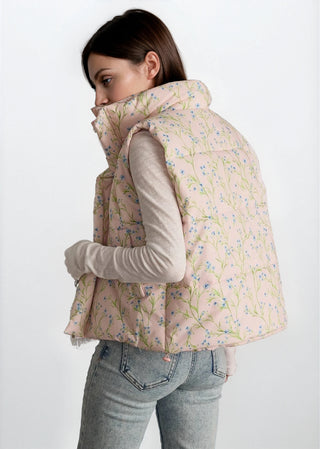 Light Pink Floral Puffer Vest - Fitkitty Culture Athleisure Wear, Yoga Wear &  Women's Clothing