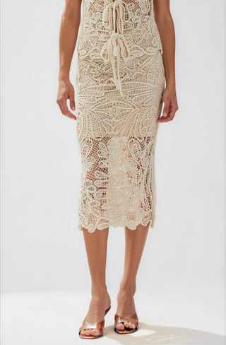 Open-Work Crochet Midi Skirt With Partial Lining - Fitkitty Culture Athleisure Wear, Yoga Wear &  Women's Clothing